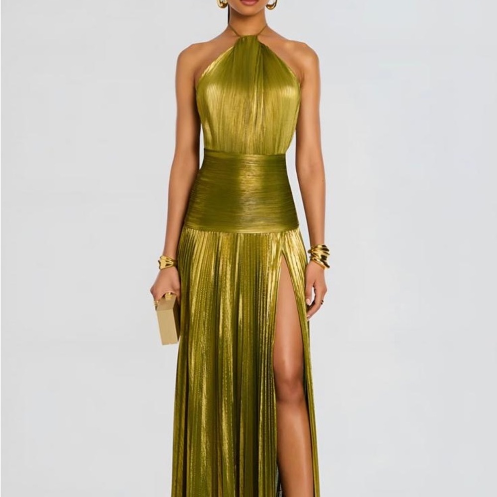 Glamorous Gold Halter Maxi Dress